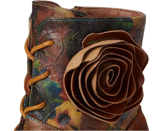 Ботильоны L'Artiste by Spring Step Roselia-flow с бархатным цветком и шнуровкой