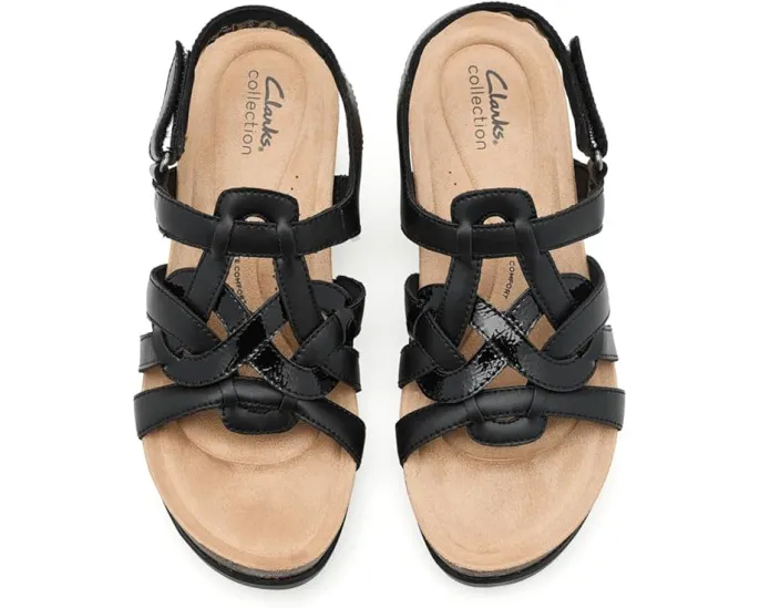 Сандалии Calenne Gracie Clarks на ремешках с клином и стелькой Ultimate Comfort