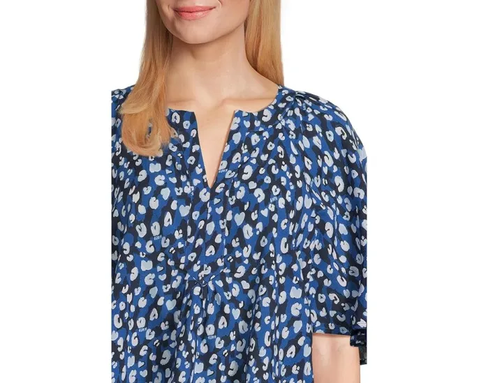 Топ Wilmer с короткими рукавами и V-образным вырезом от Lilly Pulitzer