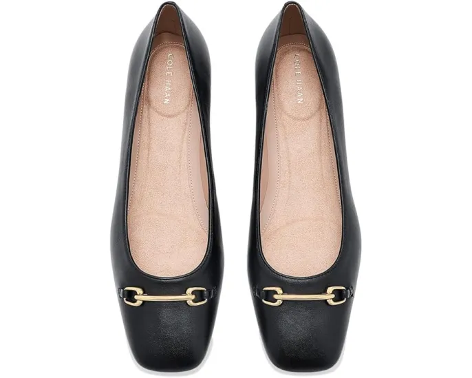 Cole Haan балетки Go-to Verley Horsebit из черной кожи