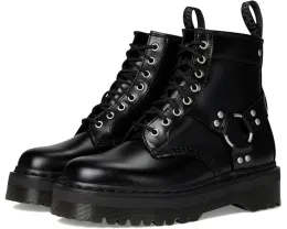 Ботинки Dr. Martens 1460 Quad Harness с 8 люверсами из глянцевой кожи и контрастной фурнитурой