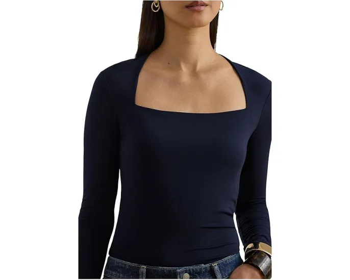 Lauren Ralph Lauren топ с квадратным вырезом из стрейч-джерси