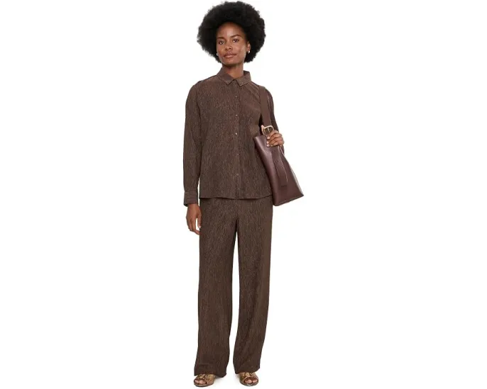 Плиссированные прямые брюки Eileen Fisher Woven Plisse