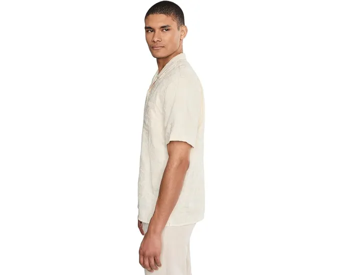 Рубашка Vince с коротким рукавом и вышитым цветочным узором