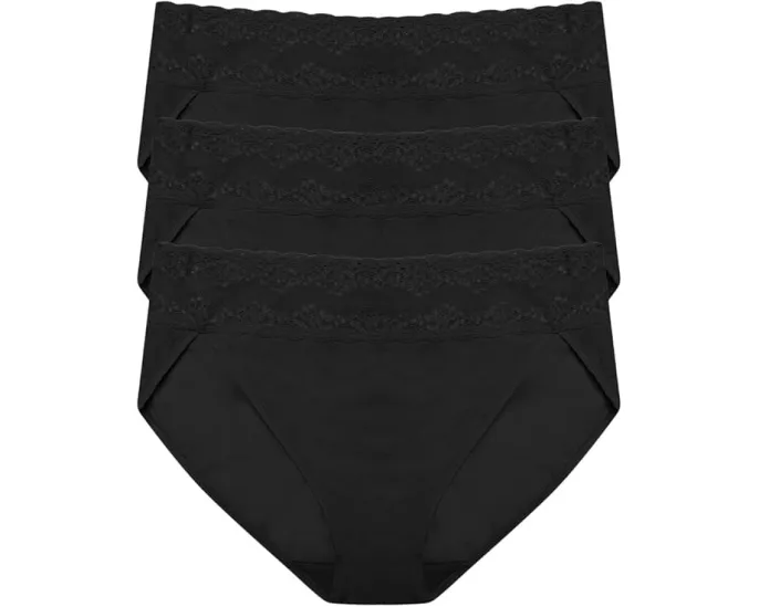 Трусики-бикини французские Bliss Perfection из хлопка с эффектом стрейч 3 шт Natori