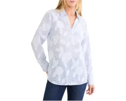 Топ NIC+ZOE Petite в полоску с жаккардовым узором