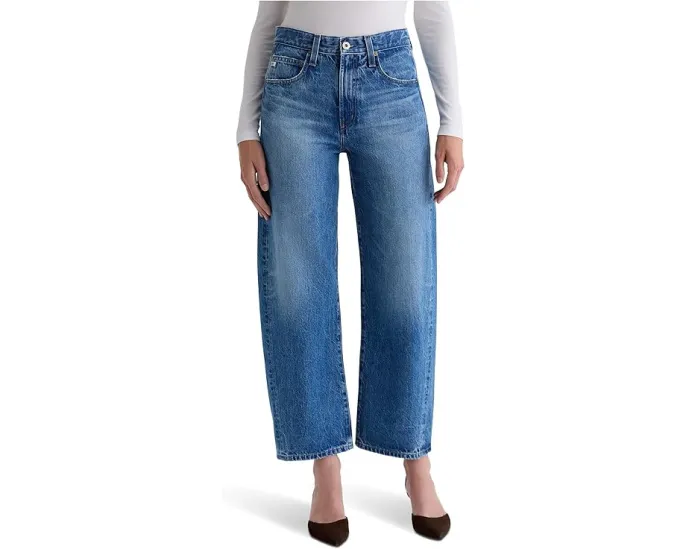 Джинсы AG Jeans Hattie с высокой посадкой и бочкообразным кроем в цвете Candid