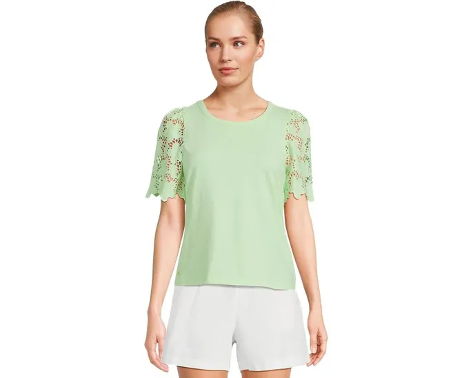 Трикотажный топ Sebene с рукавами в мелкую дырочку от Lilly Pulitzer