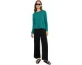 Свитер Eileen Fisher с круглой горловиной из смеси органического льна и хлопка