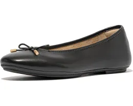 Балетки FitFlop Delicato Bow из мягкой кожи с квадратным носком