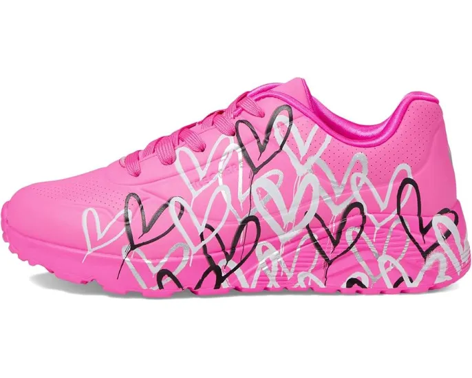 Детские кроссовки Skechers Jgoldcrown Uno Lite Metallic Love с металлическим принтом