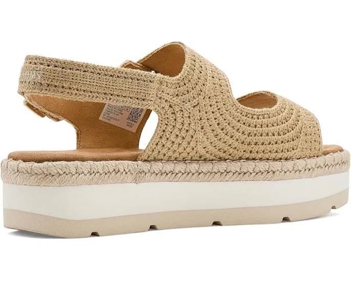 Сандалии TOMS Giana на платформе с регулируемой застежкой на липучке