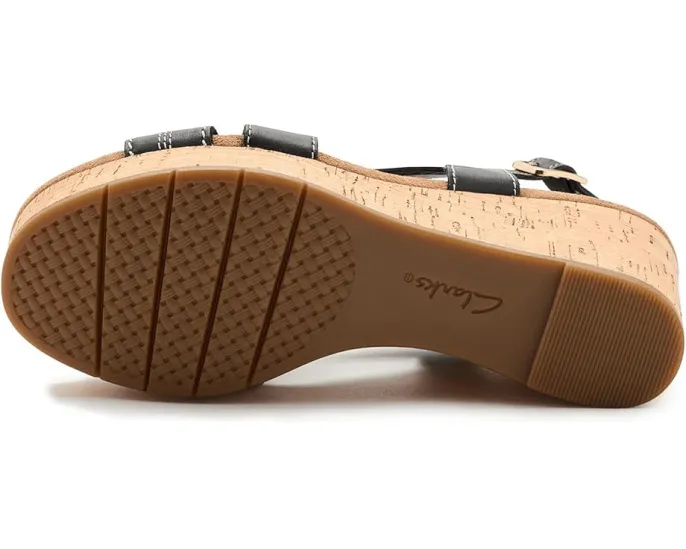 Сандалии Clarks Sabina Sling на пробковом клине с регулируемым ремешком