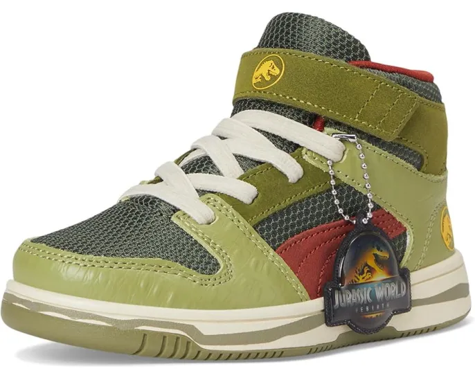 Детские кроссовки PUMA Kids Rebound Layup Mid Jurassic World на липучке с подошвой SoftFoam+