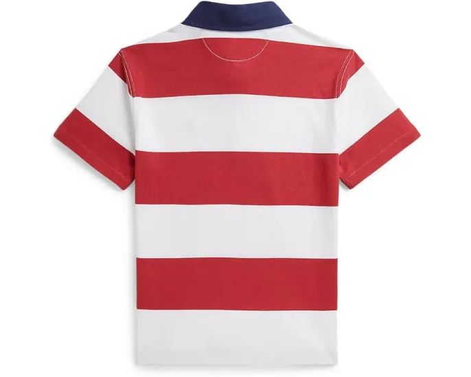 Рубашка-регби Polo Ralph Lauren из хлопкового джерси в полоску с коротким рукавом для детей старшего возраста