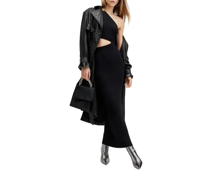 Платье AllSaints Daisy с разрезом и длинным рукавом