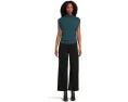 Джинсы AG Jeans Saige Mid Rise Wide Leg Crop укороченные широкие чёрные