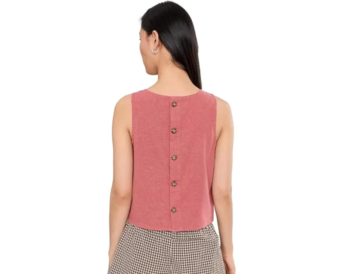 Топ Toad&Co Taj Hemp Button Back из конопли с V-образным вырезом