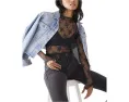 Топ Free People Lady Lux Layering с вышивкой и прозрачными рукавами