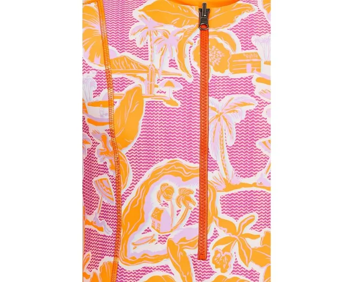 Детское обратное купальник Maaji Kids Flamingo Glow Miku с длинными рукавами и молнией