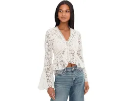 Free People Кружевной топ Whispering Love с пышным силуэтом и рукавами колокол