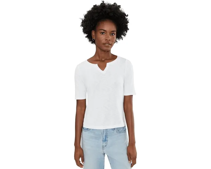 Футболка NIC+ZOE Nzt Elbow Sleeve Notch Tee с рукавом до локтя