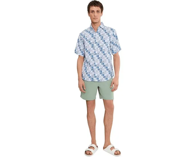 Рубашка Tommy Bahama Nova Wave Sunnyside Palms из хлопка с пике и геометрическим принтом