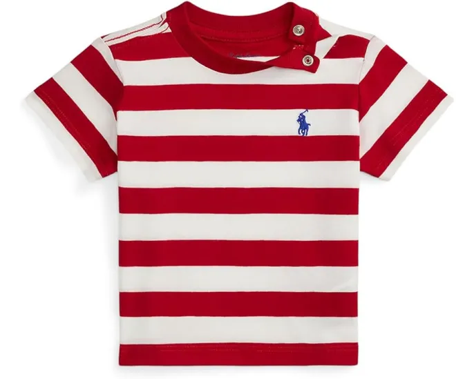 Polo Ralph Lauren Kids полосатая футболка из хлопкового джерси для младенцев