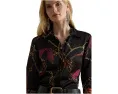Рубашка классического кроя с принтом под ремень из атласа Lauren Ralph Lauren