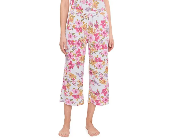 Short Sleeve Notch Top & Capri Pajama Set