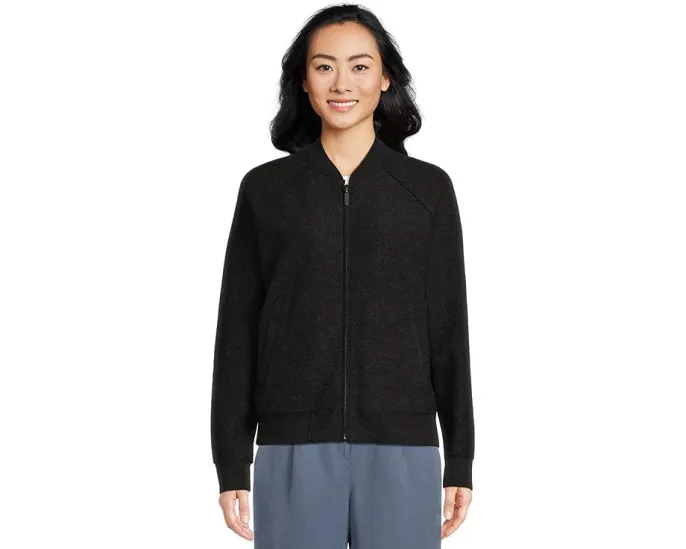 Eileen Fisher легкая жакет из валяной шерсти со стойкой и карманами