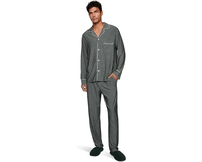 Пижамный комплект Eberjey William с принтом и контрастной окантовкой