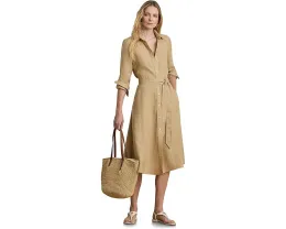 Платье-рубашка Lauren Ralph Lauren из льна с поясом