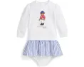 Платье и шорты Polo Ralph Lauren для малышей из флиса с медвежонком Polo
