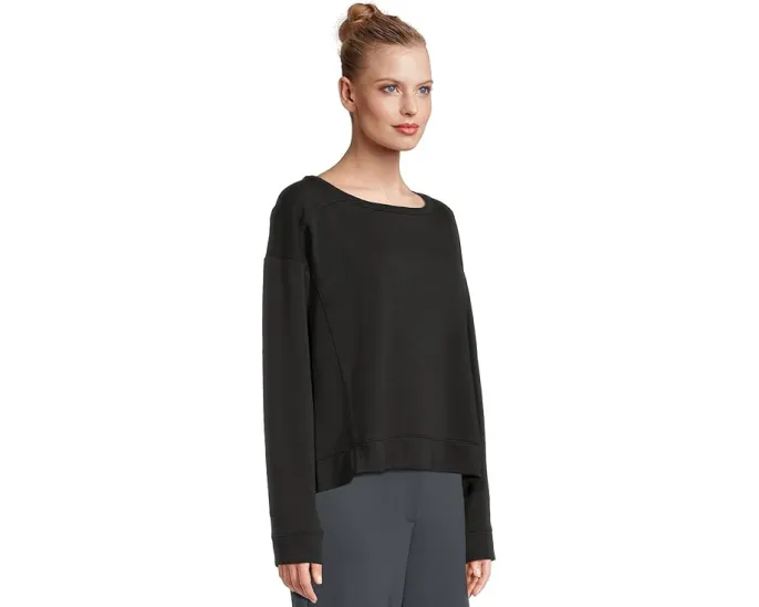 Топ Eileen Fisher из велюра с лодочкой и прямым кроем