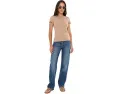 Футболка Petite Stretch Cotton Tee Lauren Ralph Lauren цвета верблюжьей шерсти