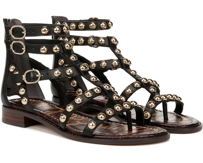 Плоские сандалии Sam Edelman Estella с заклепками и ремешком на щиколотке