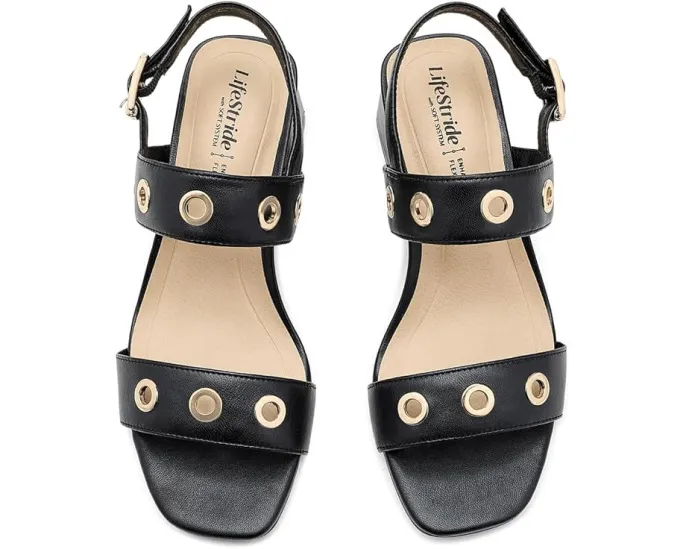 Сандалии LifeStride Clara Slingback с широкими ремешками и металлическими люверсами