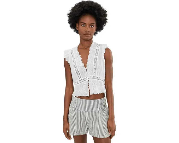 Топ Day Dreamer от Free People с вышивкой и расклешенным силуэтом