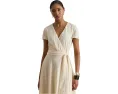 Платье Belted Georgette Surplice с запахом и поясом Lauren Ralph Lauren