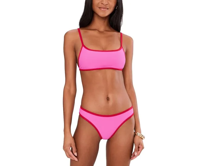 Купальный топ Kassy в стиле бандо с контрастным кантом