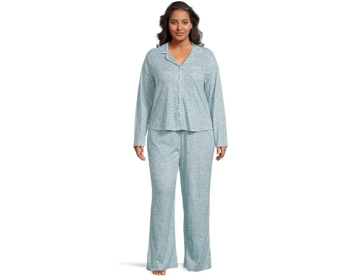 Комплект пижамы Karen Neuburger Plus Size с длинным рукавом и принтом