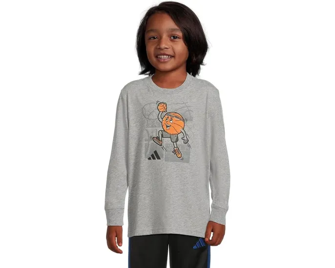 Детская футболка Adidas Sport Graphic Heather с длинным рукавом
