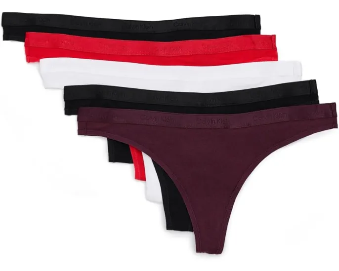 Набор из 5 стрингов Calvin Klein Icon Logo с хлопковым составом