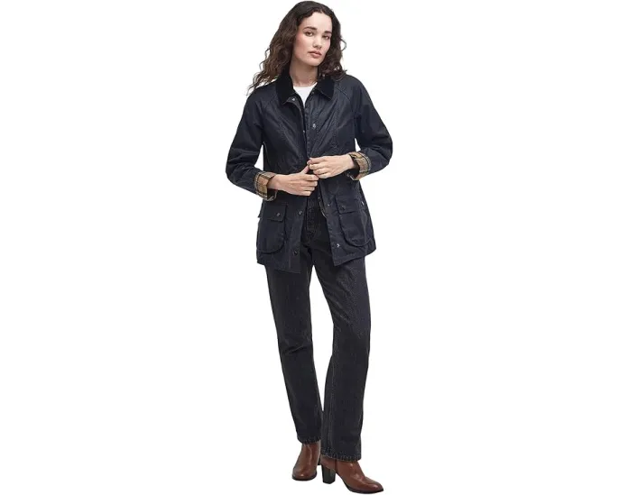 Barbour Beadnell Wax куртка из вощеного хлопка с карманами для рук