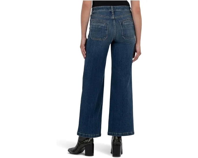 Широкие джинсы KUT from the Kloth Jean с высокой посадкой и накладными карманами