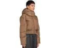 Короткая утепленная зимняя куртка adidas by Stella McCartney с капюшоном и ветрозащитой