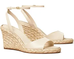 Сандалии Tory Burch Raffia Sandal Wedge 80 мм с плетением и миндалевидным носком