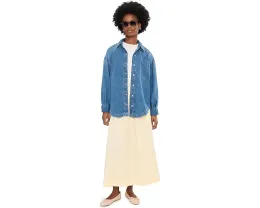 Free People Джинсовая рубашка Ashley We The Free с рукавами баллон