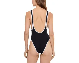 Купальник цельный Seafolly Beach Bound Retro Tank с молнией спереди